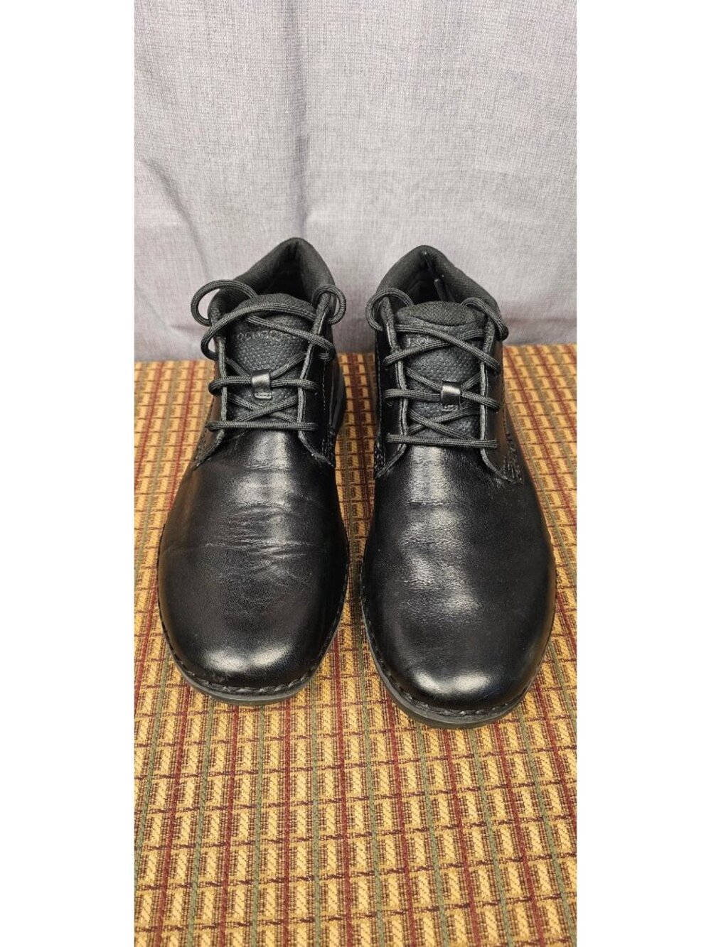 Rockport Mens Black Leather Lace-Up Shoes US Size 9 Durable Comfortable Casual W